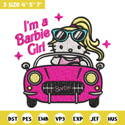 i'm a barbie girl embroidery design, barbie logo embroidery, logo design, embroidery file, logo shirt, digital download.