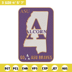 alcorn state logo embroidery design, logo embroidery, sport embroidery, logo sport embroidery, embroidery design