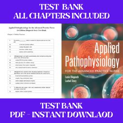 applied pathophysiology for the advanced practice nurse 1st edition by lucie dlugasch test bank | all chapters included