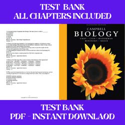 campbell biology 11th edition urry test bank  all chapters included