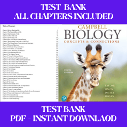 campbell biology concepts & connections 10th edition by martha r. taylor test bank all chapters included