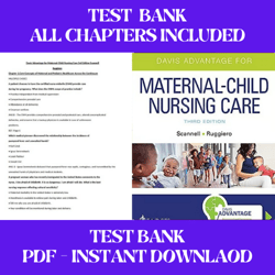 davis advantage for maternal child nursing care 3rd edition by scannell ruggiero test bank all chapters included