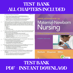 davis advantage for maternal newborn nursing critical components of nursing care 4th edition connie durham text bank al