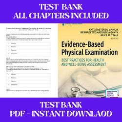 evidence based physical examination best practices for health & well being 1st edition by kate gawlik test bank all cha