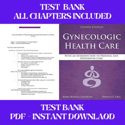 gynecologic health care with an introduction to prenatal and postpartum care 4th edition kerri durnell test bank