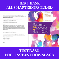 maternity & womens health care 12th edition lowdermilk test bank all chapters included