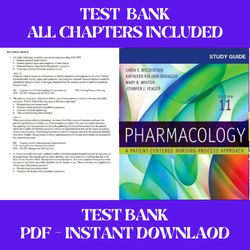 pharmacology a patient centered nursing process approach 11th edition by linda e. mccuistion test bank all chapters inc
