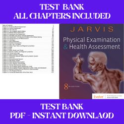 physical examination jarvis health assessment 8th edition jarvis test bank all chapters included