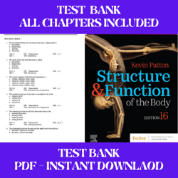 structure & function of the body 16th edition by kevin t. patton test bank all chapters included