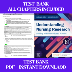 understanding nursing research building an evidence based practice 8th edition by susan k. grove test bank all chapters