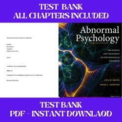 abnormal psychology 14th edition kring test bank all chapters included