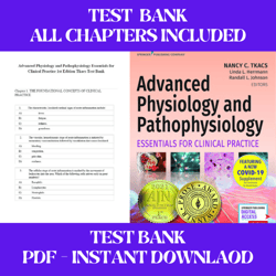 advanced physiology and pathophysiology essentials for clinical practice 1st edition tkacs test bank all chapters inclu