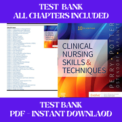 clinical nursing skills and techniques 10th edition anne griffin perry test bank all chapters included