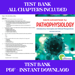 davis advantage for pathophysiology introductory concepts and clinical 2nd edition theresa capriotti test bank all chap