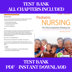 davis advantage for pediatric nursing the critical components of nursing care second edition by kathryn rudd test bank