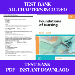 foundations and adult health nursing 9th edition cooper test bank all chapters included