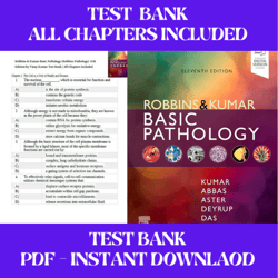 test bank robbins & kumar basic pathology (robbins pathology) 11th edition by vinay kumar all chapters included