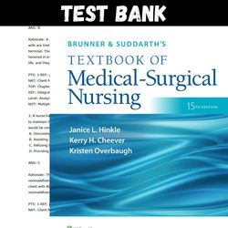 brunner & suddarth's textbook of medical surgical nursing 15th edition hinkle test bank | all chapters included