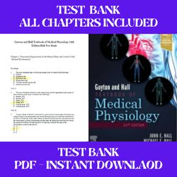 test bank guyton and hall textbook of medical physiology 14th edition john e. hall| all chapters included