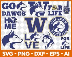 washington huskies svg bundle, washington huskies logo svg, ncaa svg, sport svg, football team svg, digital download
