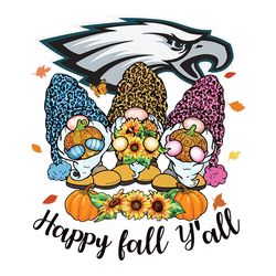 gnome happy fall y'all philadelphia eagles svg, nfl svg, sport svg, football svg, digital download