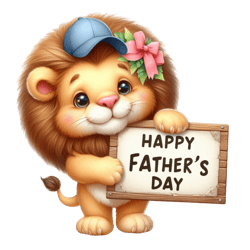 happy father's day with cute lion png, watercolor father's day cute animals png, clipart, digital download