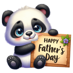 happy father's day with cute panda png, watercolor father's day cute animals png, clipart, digital download