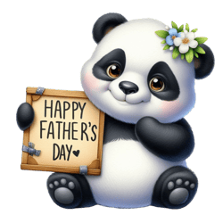 happy father's day with cute panda png, watercolor father's day cute animals png, clipart, digital download (1)