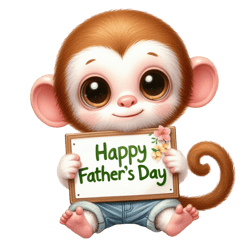 happy father's day with cute monkey png, watercolor father's day cute animals png, sublimation png, digital download