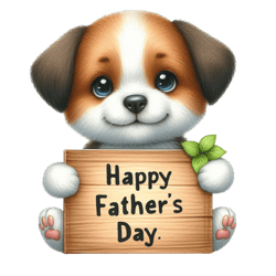 happy father's day with cute dog png, watercolor father's day cute animals png, sublimation png, digital download (1)