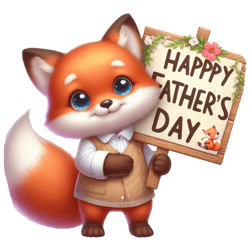 happy father's day with cute fox png, watercolor father's day cute animals png, sublimation png, digital download