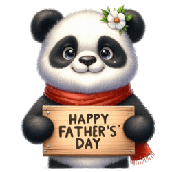 happy father's day with cute panda png, watercolor father's day cute animals png, sublimation png, digital download