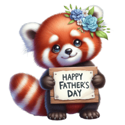 happy father's day with cute red panda png, watercolor father's day cute animals png, sublimation png, digital download