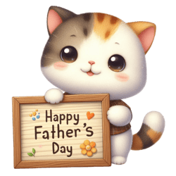 happy father's day with cute cat png, watercolor father's day cute animals png, sublimation png, digital download