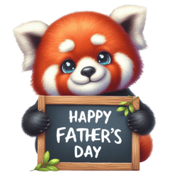 happy father's day with cute red panda png, watercolor father's day cute animals png, sublimation png (1)