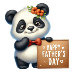 happy father's day with cute panda png, watercolor father's day cute animals png, sublimation png, digital download (1)