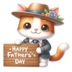 happy father's day with cute cat png, watercolor father's day cute animals png, sublimation png, digital download (1)