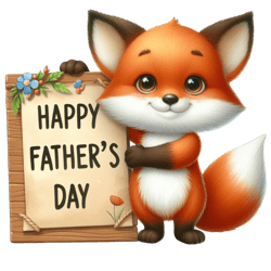 happy father's day with cute fox png, watercolor father's day cute animals png, sublimation png, digital download (1)