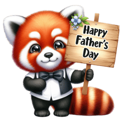 happy father's day with cute red panda png, watercolor father's day cute animals png, sublimation png (2)