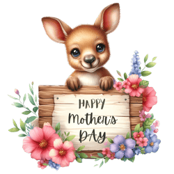 happy mother's day with cute deer png, watercolor mother's day cute animals png, clipart, digital download