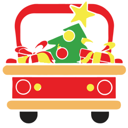 christmas truck svg cut file for cricut or silhouette, red truck christmas svg, digital download (2)