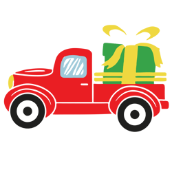 christmas truck svg cut file for cricut or silhouette, red truck christmas svg, digital download (5)