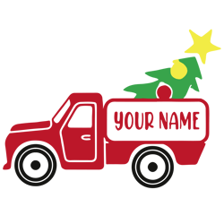 christmas truck svg cut file for cricut or silhouette, red truck christmas svg, digital download (6)
