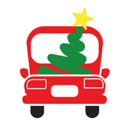 christmas truck svg cut file for cricut or silhouette, red truck christmas svg, digital download (9)