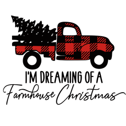 i'm dreaming of a farmhouse christmas svg, buffalo plaid red truck christmas tree svg, hallmark making ideas