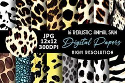 animal print skin digital paper pattern