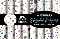 beautiful terrazzo digital paper pattern