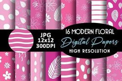 pink abstract modern floral patterns