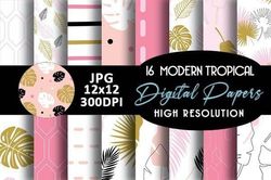 modern tropical digita papers patterns