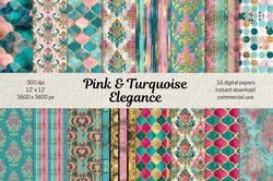 pink turquoise